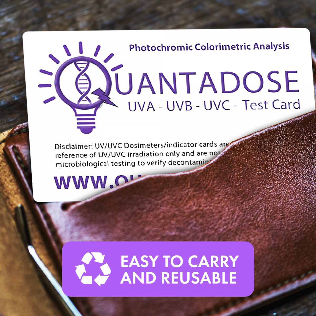 QuantaDose™ 1st Edition Reusable 300 µW/cm² UVC Intensity Test Card ...