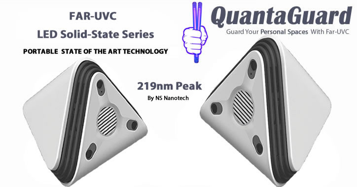 Far-UVC LED Light Solid-State Nano Far-UVC LED with 219nm Peak AP-UVGI ⋆ QuantaDose Far-UV/UVC Light and Detection